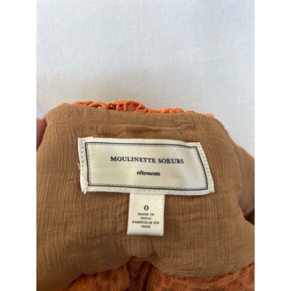Moulinette Soeurs Anthropologie Rust Orange Lace A-Line Skirt - Picture 5 of 7